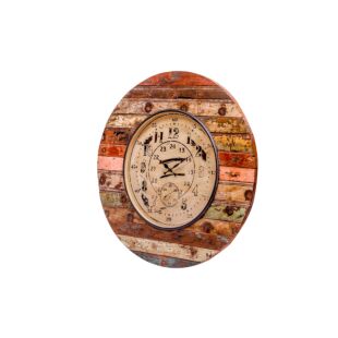 RECYCLED LISTRAS MULTI COLOR WOODEN WALL CLOCK