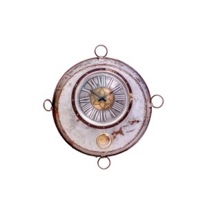 Upcycled Antique Iron Cooking Bowl Pendulum Wall Clock