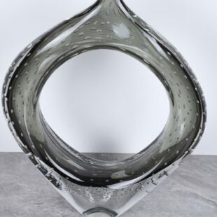 ELBOW GRAY GLASS DECORATIVE ORNAMENT