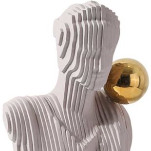 FEMALE FIGURE SCULPTURE WITH GOLD BALL