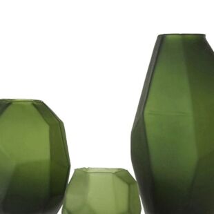 GREEN DIAMOND GLASS VASE