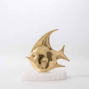 WHITE & GOLD FISH LUXURY DECORATIVE PRODUCT