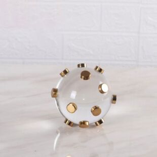 MODERN CRYSTAL & METAL LUXURIOUS CLEAR AND GOLD BALL