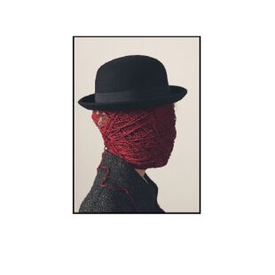 BLACK HAT GAY WITH FACE COVER WALL DECOR