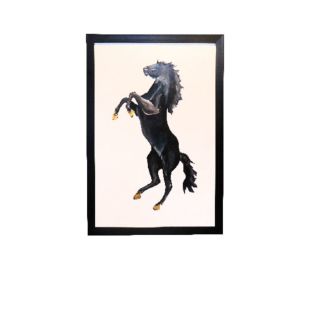 THE KING BEAUTIFUL BLACK HORSE WALL ART