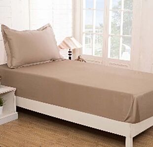DESROCH ELEGANT COMFORT SIMPLY TAUPE COTTON STANDARD BED SHEET