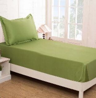 DESROCH ELEGANT COMFORT YELLOW GREEN COTTON STANDARD BED SHEET