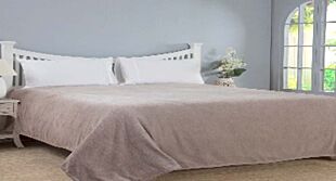DESROCH ELEGANT COMFORT MODERN COTTON BED COVER SIMPLY TAUPE