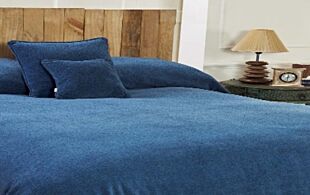 DESROCH ELEGANT COMFORT MODERN COTTON BED COVER WAVE BLUE/BLACK