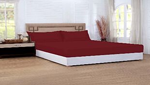 DESROCH ELEGANT COMFORT COTTON STANDARD FITTED BED SHEET LACQUER RED