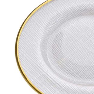 Decorative Dining White & Gold Finish Plates - B
