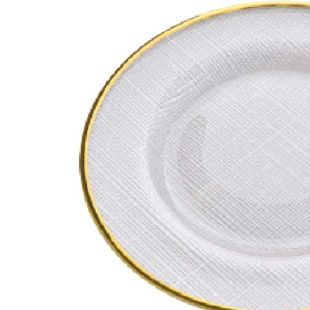Decorative Dining White & Gold Finish Plates - S