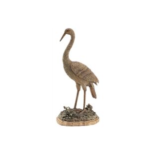 AMBER WATTLED CRANE FIGURINE