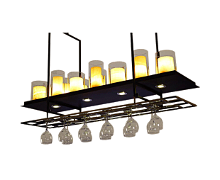 LUMILUCE AMERICANO CORDIA E27x16+3 9W BLACK+YELLOW SUSPENDED LAMP
