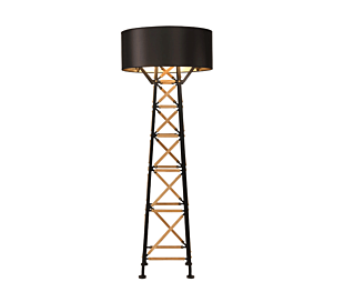 LUMILUCE MODERNO GRIVET E14x3 MATT BLACK+WOODEN FLOOR LAMP
