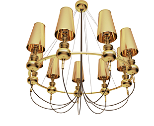 LUMILUCE CONTEMPORARY LAMBRET E27x9 GOLDEN SUSPENDED LAMP