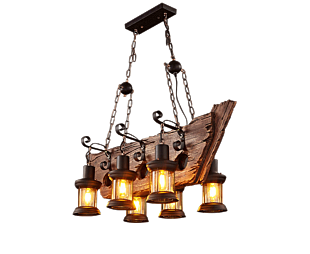 LUMILUCE VINTAGE SPENCER E27x6 BLACK+CLEAR SUSPENDED LAMP