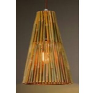 LUMILUCE VINTAGE STICKS E27x1 SUSPENDED LAMP BLACK+WOODEN