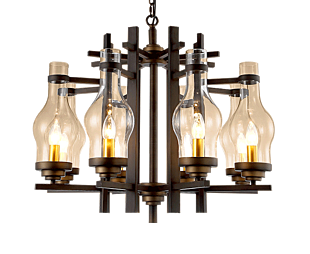 LUMILUCE VINTAGE MICHIO E27x6 BLACK+CLEAR SUSPENDED LAMP