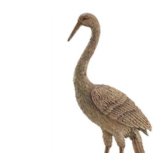 AMBER WATTLED CRANE FIGURINE