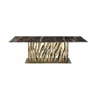 GOLD AND MARBLE MODERN DINNING TABLE