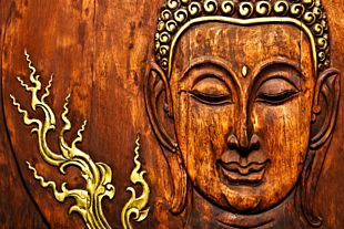 WOOD PRINT OF LORD BUDDHA'S FACE