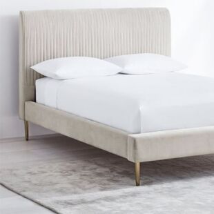 MODERN CLASSIC PLEATED UPHOLSTERED BED