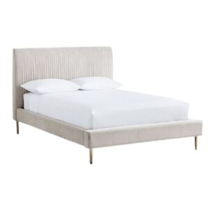 MODERN CLASSIC PLEATED UPHOLSTERED BED