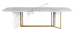 VEROCASA STAINLESS STEEL + ARTIFICIAL MARBLE DINING RECTANGULAR DINING TABLES FURNITURE